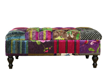 Chesterfield Patchwork Ottoman with Storage at online8 furniture store Auckland