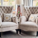 Chesterfield Wingback Armchair - Calico at online8 furniture store Auckland