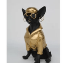 Chihuahua Statue - Gold & Black at online8 furniture store Auckland