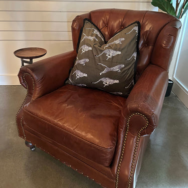 Churchill Armchair with Drink Holder - Vintage Cigar at online8 furniture store Auckland