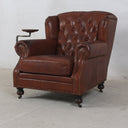 Churchill Armchair with Drink Holder - Vintage Cigar at online8 furniture store Auckland