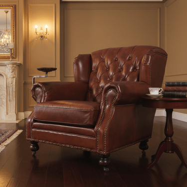 Churchill Armchair with Drink Holder - Vintage Cigar