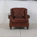 Churchill Armchair with Drink Holder - Vintage Cigar at online8 furniture store Auckland