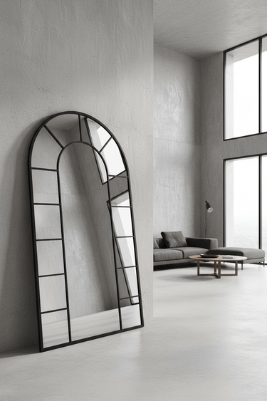 Classic Arch Floor Mirror | Matt Black at Online8 Furniture Auckland NZ