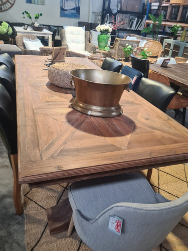 Classic Dining Table Parquet Top 2500mm at online8 furniture store Auckland