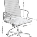 Classic High Back Office Chair - Black at online8 furniture store Auckland