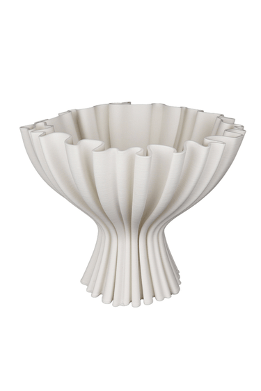 Cleo 3D Printed Compote Vase - White at online8 furniture store Auckland