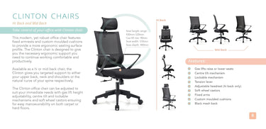 Clinton Hi-Back Office & Gaming Chair. at online8 furniture store Auckland