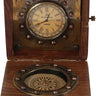 Clock & Compass in a Wooden Box at online8 furniture store Auckland