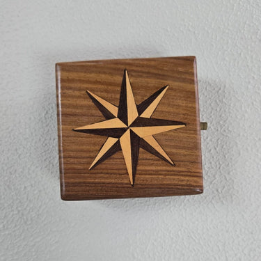 Clock & Compass in a Wooden Box at online8 furniture store Auckland