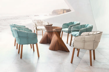 COBONPUE Wave Dining Table - Walnut at Online8 Furniture Auckland NZ