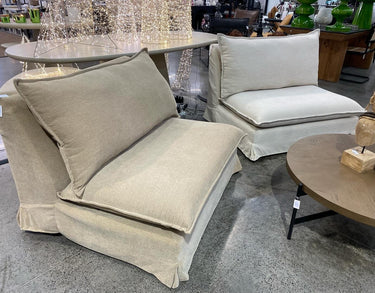 Coda Slip Cover Club Chair - Sand at online8 furniture store Auckland
