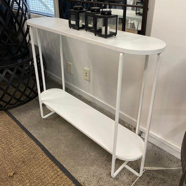 Colab Metal Console Table - White at online8 furniture store Auckland