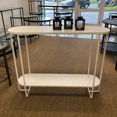 Colab Metal Console Table - White at online8 furniture store Auckland