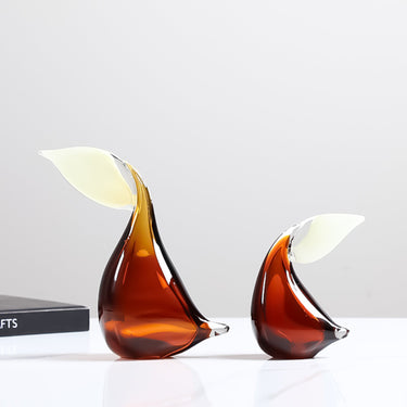 Colored Glass Pelican - Large at online8 furniture store Auckland