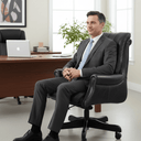 Columbus Black Leather Chesterfield Desk Chair at online8 furniture store Auckland