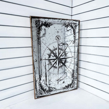 Compass Antique Look Wall Mirror Art | 60x90cm at Online8 Furniture Auckland NZ