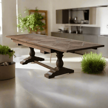 Country Double Extension Dining Table at online8 furniture store Auckland