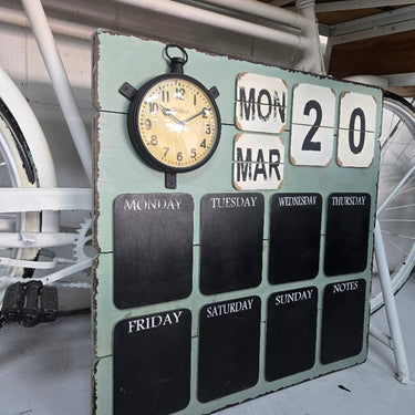 Country Memo Chalk Board with Clock at online8 furniture store Auckland