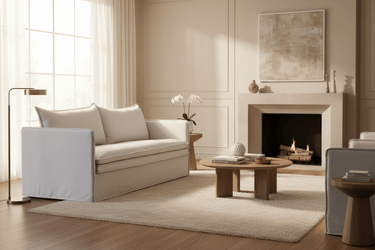 Courtenay 3 Seat Slip Cover Sofa - Salt & Pepper at Online8 Furniture Auckland NZ