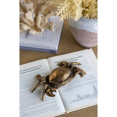 Brass Crab Decorative Box with a lidded compartment for rings, trinkets and small items