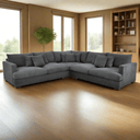 Crescent Corner Lounge Suite - Deep Seats - Charcoal at online8 furniture store Auckland