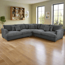 Crescent Corner Lounge Suite - Deep Seats - Charcoal at online8 furniture store Auckland