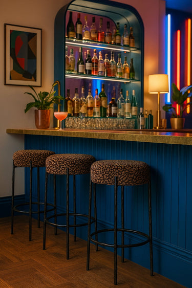 Crown Barstool - Brown /Black at Online8 Furniture Auckland NZ