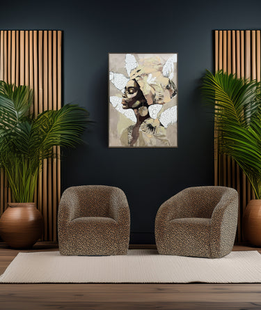 Crown Leopard Print Swivel Chair - Black/Brown at Online8 Furniture Auckland NZ