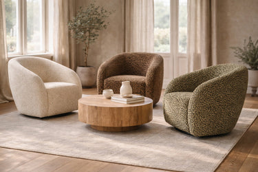 Crown Leopard Print Swivel Chair - Black/Brown at Online8 Furniture Auckland NZ