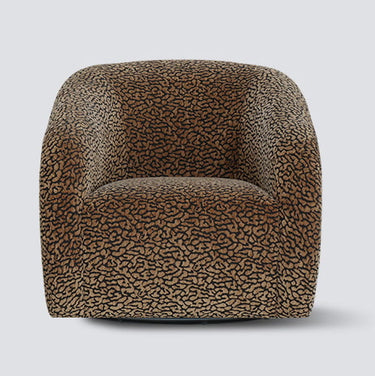 Crown Leopard Print Swivel Chair - Black/Brown at Online8 Furniture Auckland NZ
