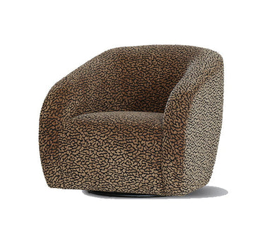 Crown Leopard Print Swivel Chair - Black/Brown at Online8 Furniture Auckland NZ