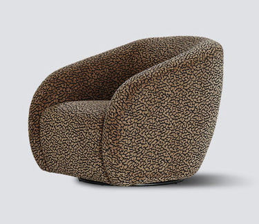 Crown Leopard Print Swivel Chair - Black/Brown at Online8 Furniture Auckland NZ