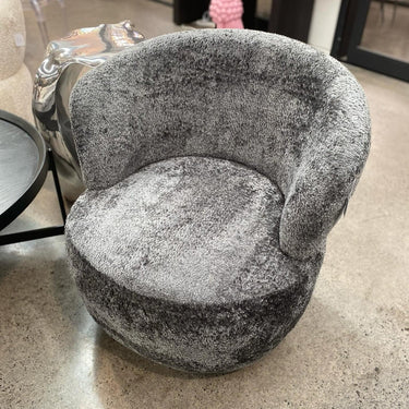 Cruiz Swivel Chair - Charcoal Chenille at online8 furniture store Auckland