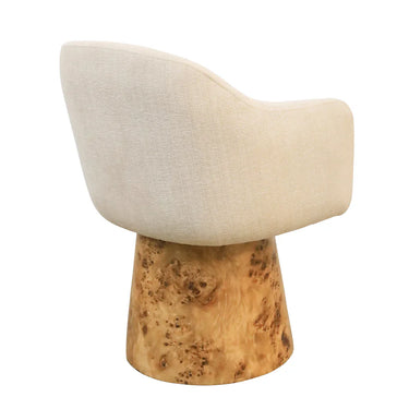 Cruz Swivel Chair – Burl Veneer Base at Online8 Furniture Auckland NZ