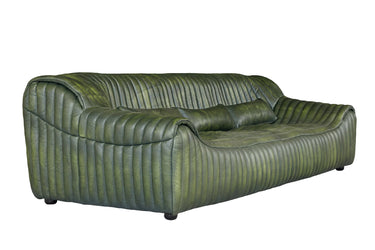 Cuban 3 Seater Leather Sofa, 2400 x 1000 x 700mm with a 410mm seat height
