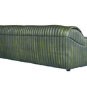 Cuban 3 Seater Leather Sofa in rich olive green that deepens to a patina over the years