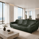 Cuban 3-Seater Leather Sofa - Olive at Online8 Furniture Auckland NZ