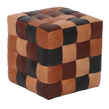 Cube Leather Ottoman at online8 furniture store Auckland