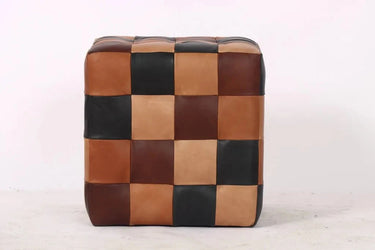 Cube Leather Ottoman at online8 furniture store Auckland