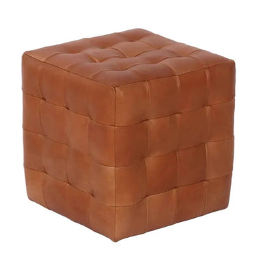 Cube Leather Ottoman at online8 furniture store Auckland