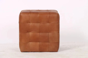 Cube Leather Ottoman at online8 furniture store Auckland