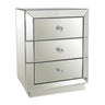 Curio 3 Drawer Mirrored Bedside Table at online8 furniture store Auckland