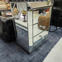 Curio 3 Drawer Mirrored Bedside Table at online8 furniture store Auckland