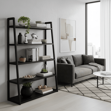 Cyrus 5 Tier Rack - Black at Online8 Furniture Auckland NZ