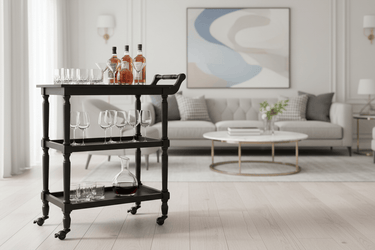 Cyrus Bar Cart - Black at Online8 Furniture Auckland NZ