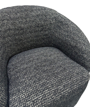 Daisey Swivel Accent Chair - Black & Silver at online8 furniture store Auckland