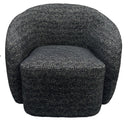 Daisey Swivel Accent Chair - Black & Silver at online8 furniture store Auckland