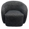 Daisey Swivel Accent Chair - Black & Silver at online8 furniture store Auckland