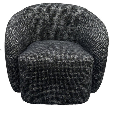 Daisey Swivel Accent Chair - Black & Silver at online8 furniture store Auckland